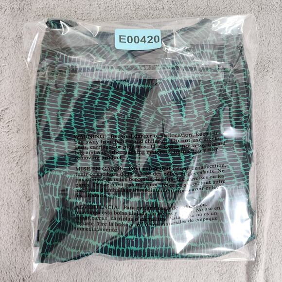 Banana Republic Top Womens Size XL Green Blue Back Button Crop Slit Sleeve - Picture 10 of 10